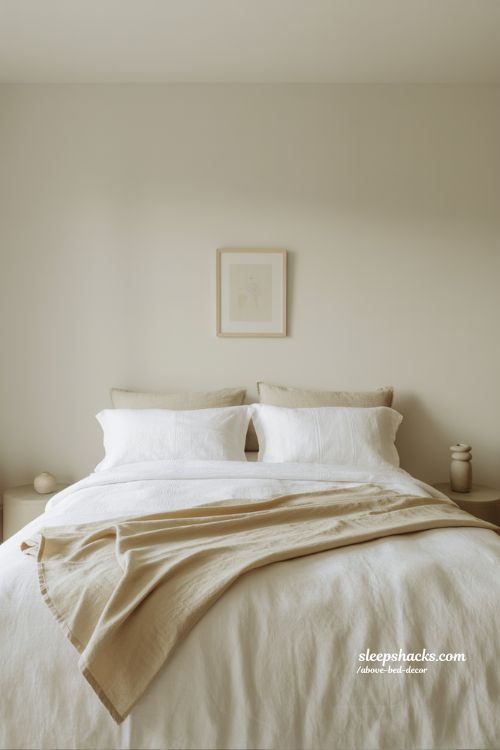 Minimal above bed decor ideas for calm and breathable bedroom spaces