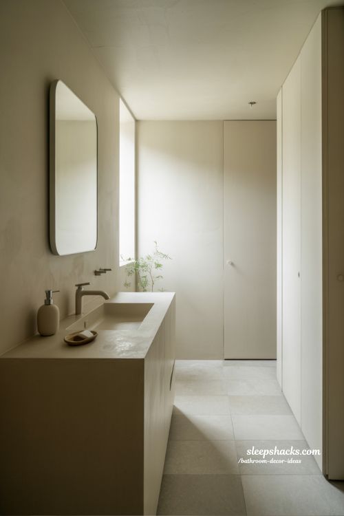 Minimalist Bathroom Decor Ideas Clean Look Neutral Calm And Clutter Free Modern Bathroom