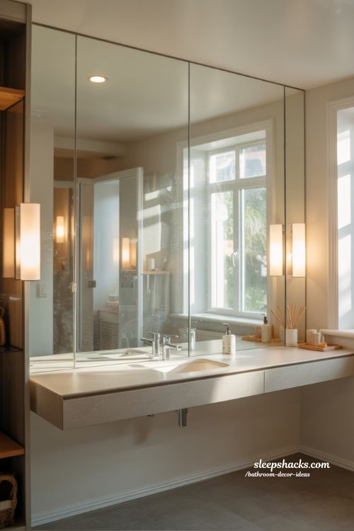Mirror And Lighting Bathroom Decor Ideas Bright Elegant Bathroom With Layered Light And Reflective Space