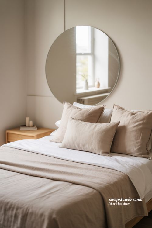Mirror above bed decor ideas that make small bedrooms feel bigger and brighter