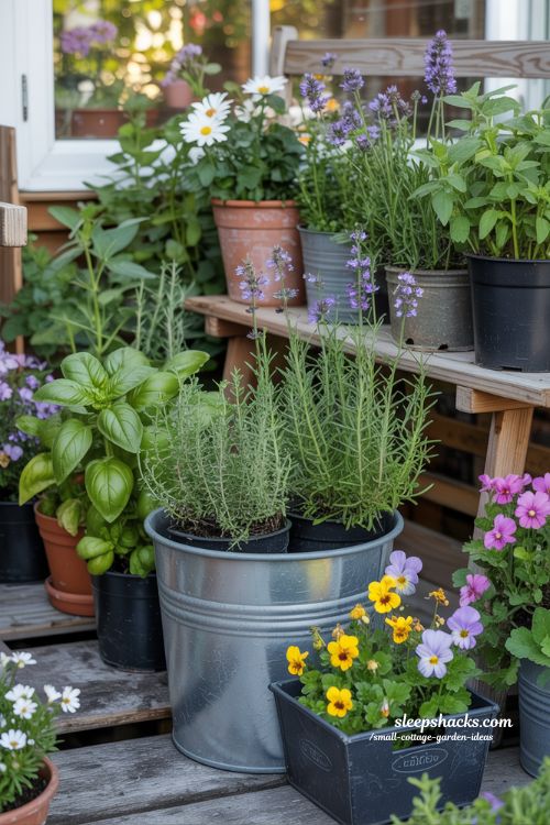 Mixing Herbs and Flowers in One Small Cottage Garden Space
