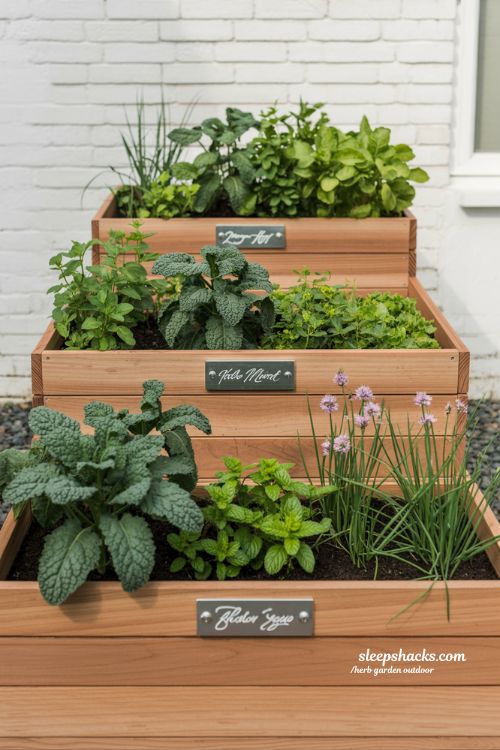 Modern Cedar Raised Bed Herb Garden Design for Beginners