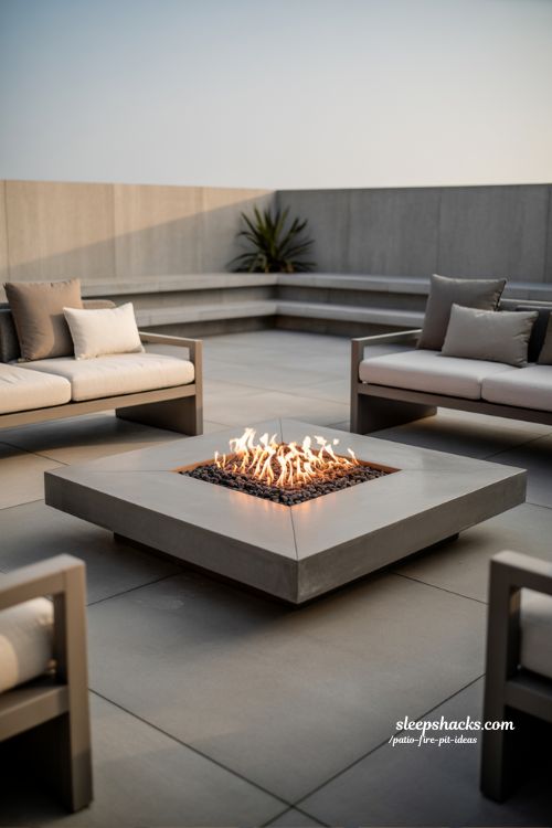 Modern Minimalist Patio Fire Pit Ideas with Sleek and Calm Design