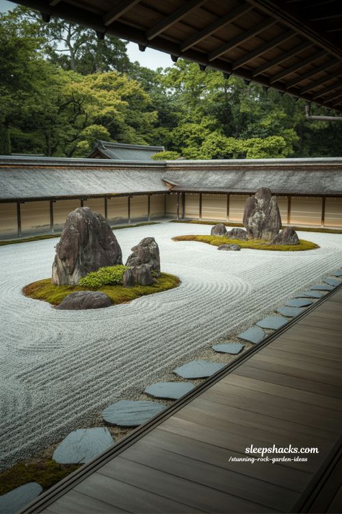 Peaceful Japanese Zen Rock Garden for Calm, Minimalist Spaces