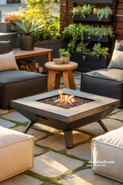 Portable Patio Fire Pit Ideas Flexible Outdoor Living Modern Minimal Cozy Backyard Setup