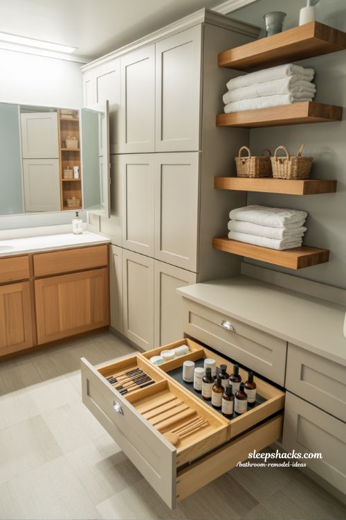 Real Life Storage Focused Bathroom Remodel Ideas