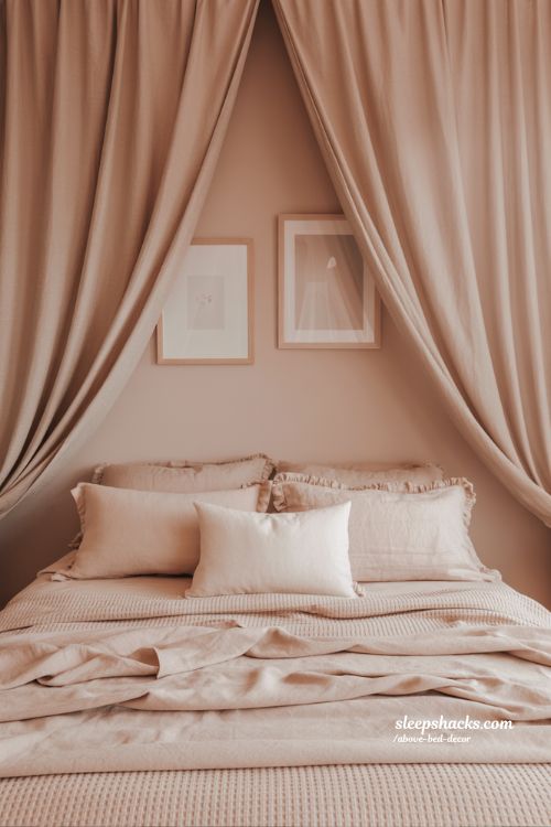 Romantic above bed decor ideas with soft lighting and warm cozy mood