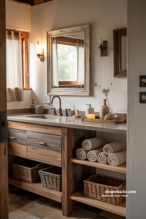 Rustic Bathroom Decor Ideas With Vintage Charm Warm Wood And Timeless Cozy Bathroom Design
