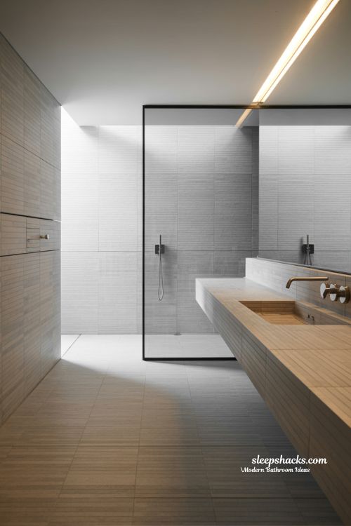 Seamless Microcement Modern Bathroom with Curbless Shower and Integrated Sink