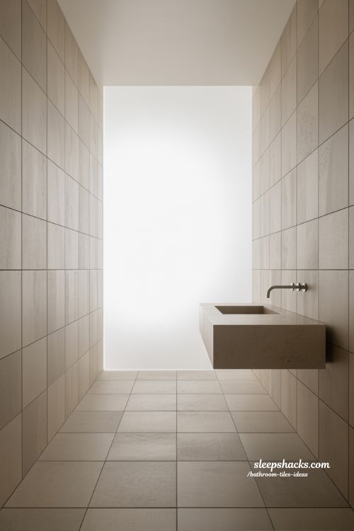 Seamless Minimalist Bathroom with Warm Grey Micro-Cement Tiles