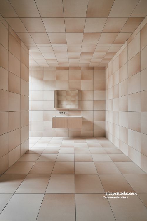 Seamless Modern Bathroom with Large Format Sandstone Porcelain Tiles