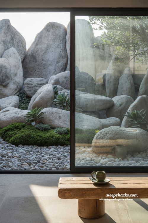 Serene Morning Rock Garden Sanctuary for Minimalist Living