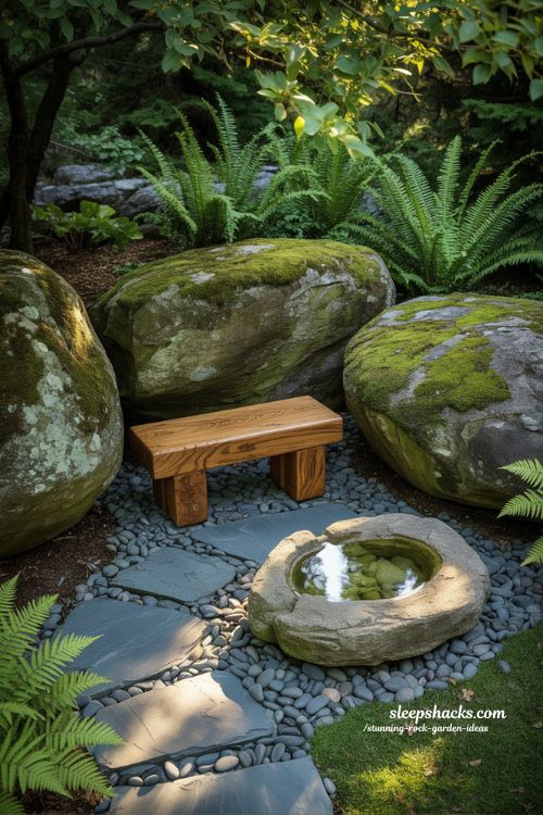 Serene Rock Garden Retreat for a Relaxing Backyard Escape