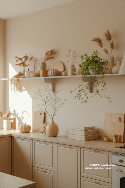 Simple Above Cabinet Shelving That Adds Functional Beauty to a Modern Kitchen