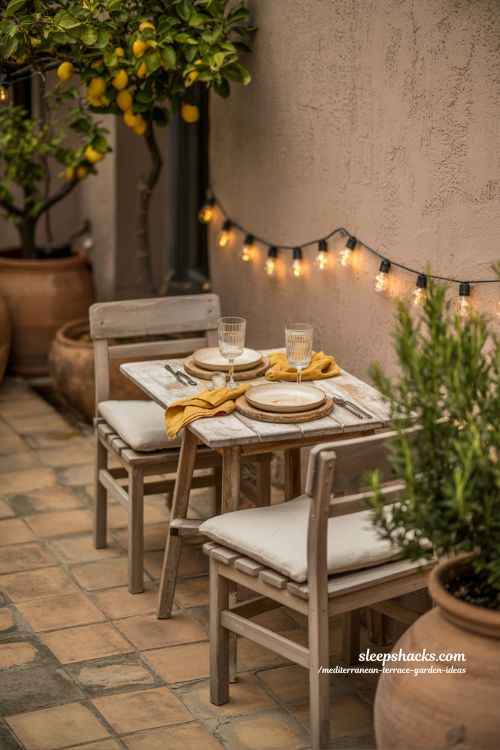 Simple Mediterranean Outdoor Dining Nook for Slow Living and Intimate Meals