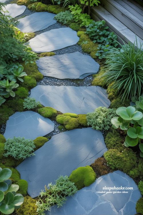 Simple Stone Path Ideas for Shaded Patio Gardens