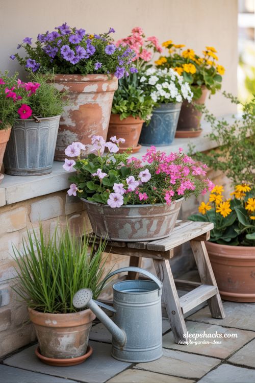 Simple flower container ideas for adding instant colorful joy to your patio