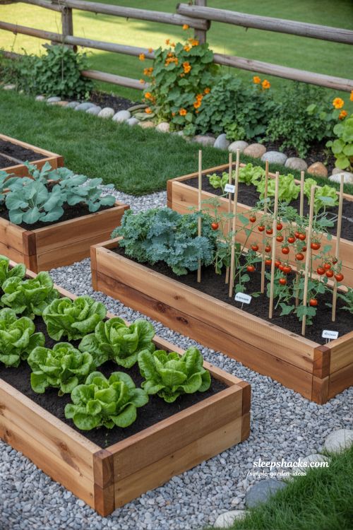 Simple raised bed garden ideas for organized and easy vegetable growing