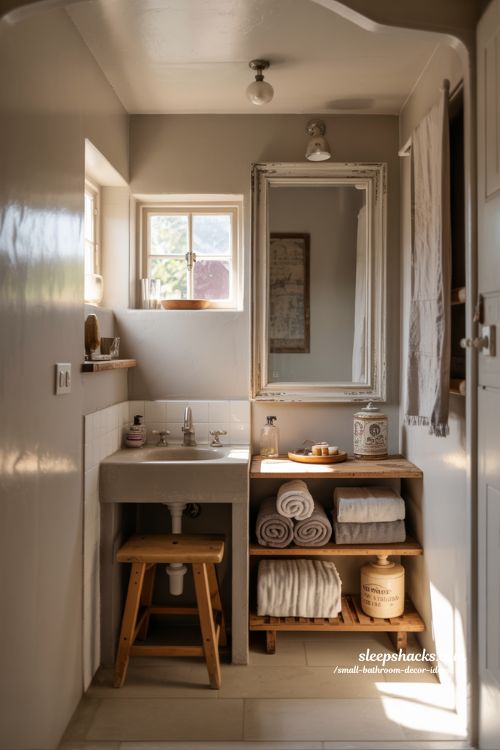 Small Bathroom Decor Ideas With Vintage and Rustic Charm