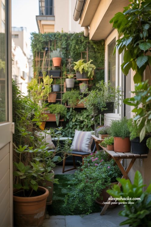 Small Patio Garden Ideas Surrounded by Lush Greenery