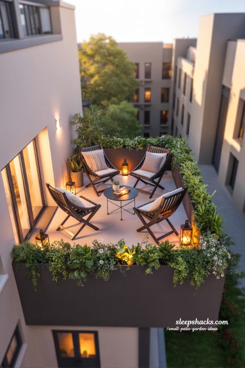 Small Patio Garden Ideas with Cozy Circular Seating