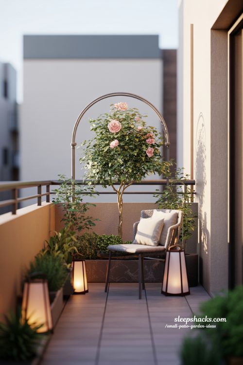 Small Patio Garden Ideas with Elegant Focal Point