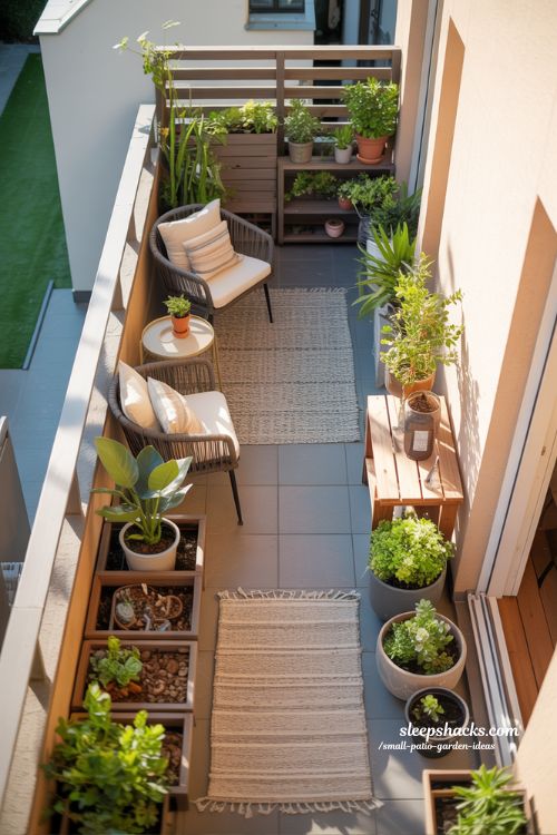 Small Patio Garden Ideas with Functional Zones