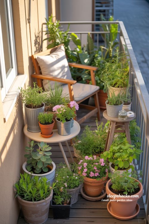 Small Patio Garden Ideas with Grouped Pots for Visual Impact