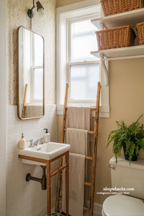 Small Space Cottagecore Bathroom Layout and Design Ideas