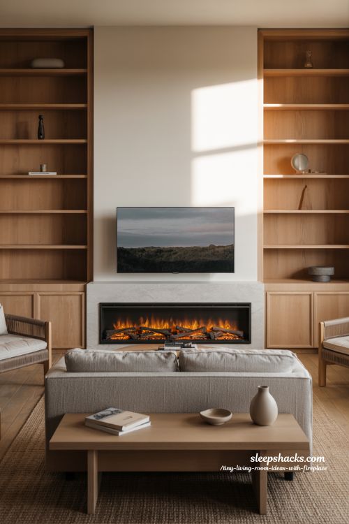 Smart Fireplace and TV Wall Combo for Small Living Rooms