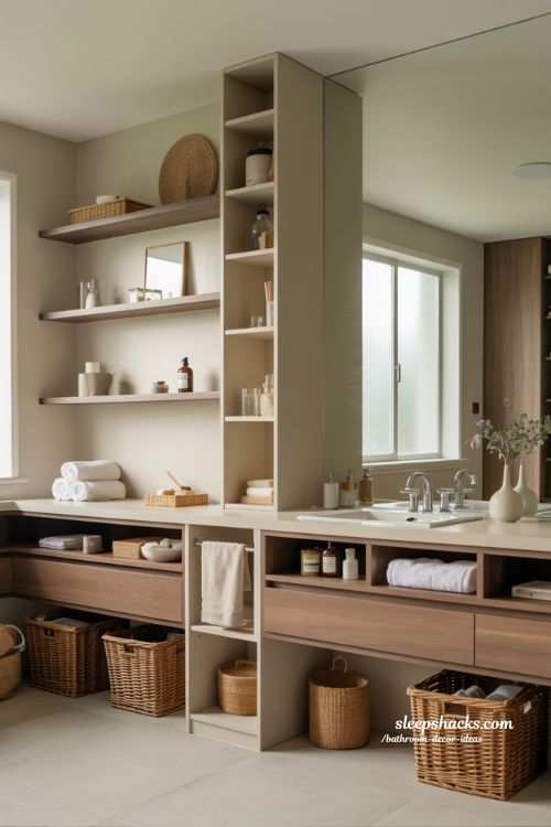 Smart Storage Bathroom Decor Ideas Organized Minimal Bathroom With Stylish Hidden Storage Solutions