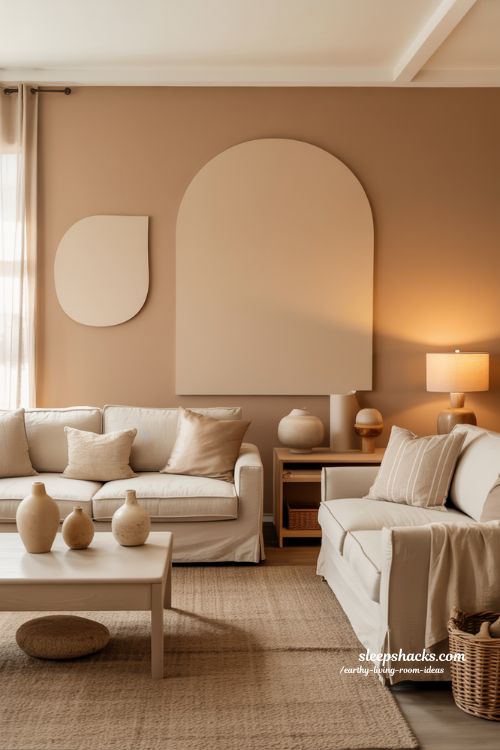 Soft Brown Living Room Walls Cozy Neutral Home Design