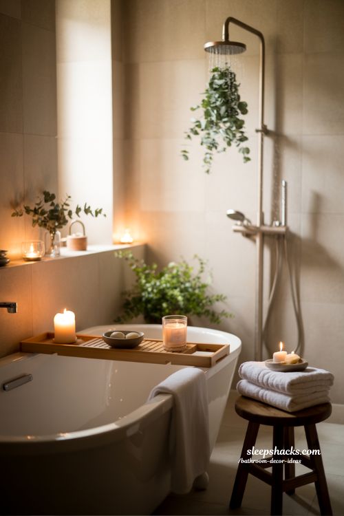 Spa Like Bathroom Decor Ideas Relaxing Natural Retreat With Soft Warm Lighting