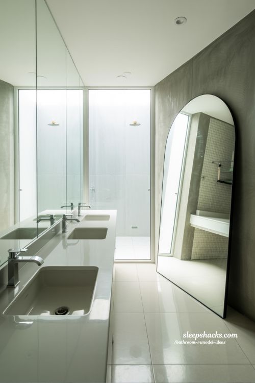 Space Illusion Mirror Bathroom Remodel Ideas