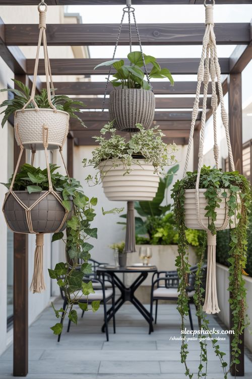 Space-Saving Hanging Planter Ideas for Small Shaded Patios