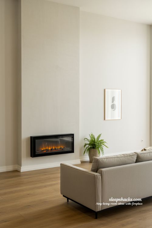 Space-Saving Wall-Mounted Fireplace for Small Living Rooms
