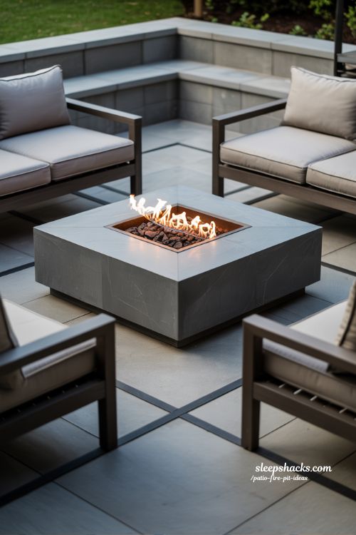 Square and Rectangular Patio Fire Pit Ideas for Modern and Functional Layouts