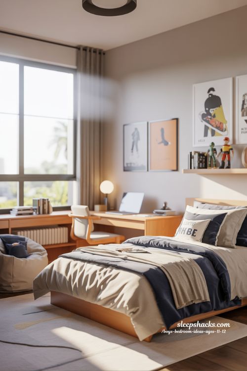 Stylish Boys Bedroom Ideas Ages 11 12 with Study Play and Cozy Zones