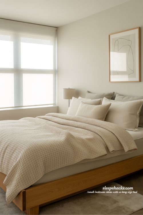 Textural Warm Minimalist Sanctuary with King Bed