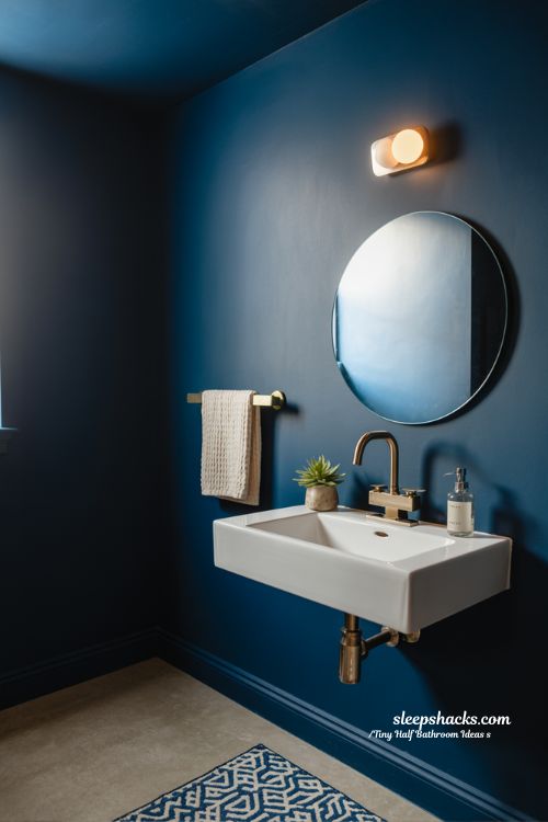Tiny Half Bathroom Color Choices Calm or Bold