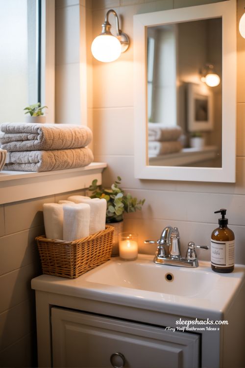 Tiny Half Bathroom Cozy Touches That Welcome Guests