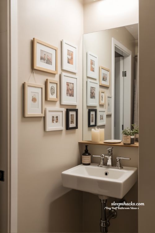 Tiny Half Bathroom Gallery Wall Ideas Show Personality
