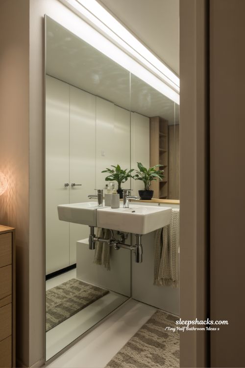 Tiny Half Bathroom Mirror Tricks Make Space Feel Bigger