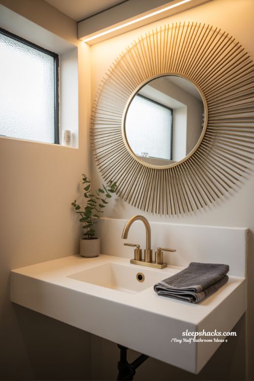 Tiny Half Bathroom Statement Piece That Stands Out