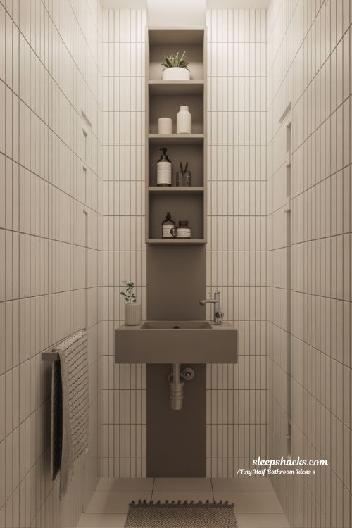 Tiny Half Bathroom Vertical Design Ideas Lift Space