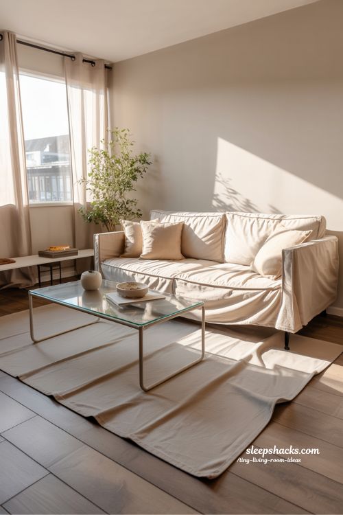 Tiny Living Room Ideas with Clear Floors