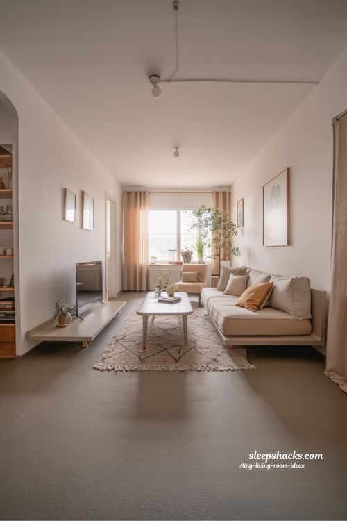 Tiny Living Room Ideas with Floating Furniture