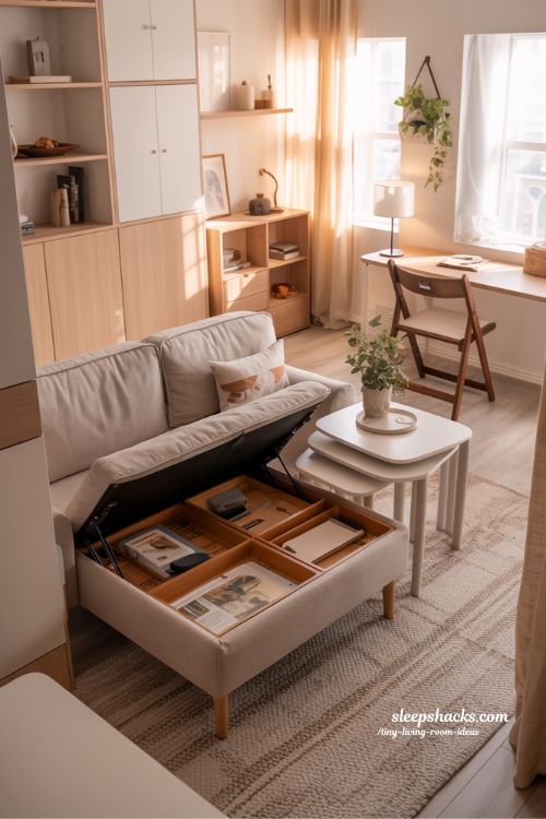 Tiny Living Room Ideas with Multifunctional Furniture