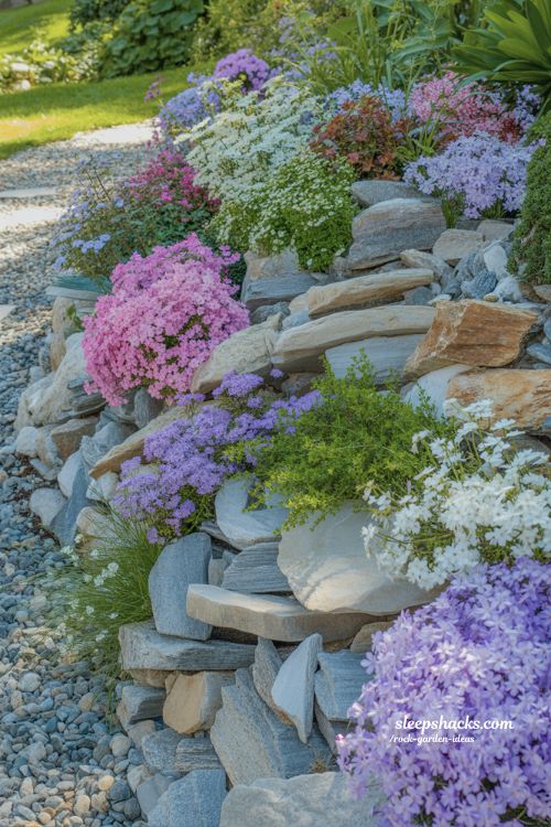 Vabrant Flower-Filled Small Rock Garden Ideas for Instant Color