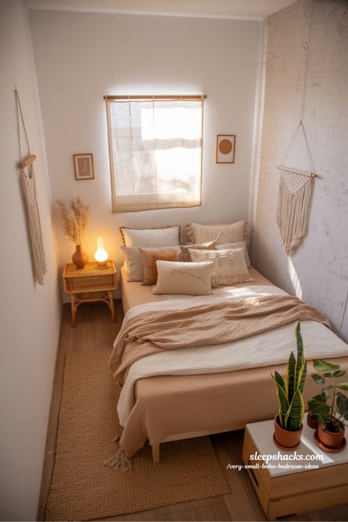 Very Small Boho Bedroom Ideas Cozy Minimal Bohemian Tiny Space Transformation